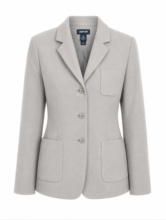 Lands' End Tops - Lands' End Women's Blazer Jacket Light Blue Lined Wool Cashmere Petite 16